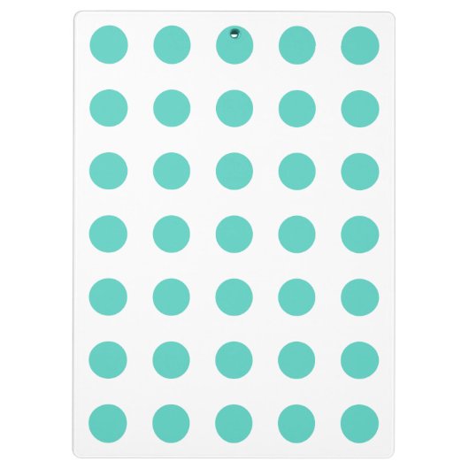 Turquoise polka dots klembord (Achterkant)