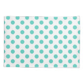 Turquoise polka dots kussensloop (Achterkant)