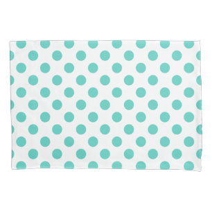 Turquoise polka dots kussensloop