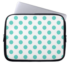 Turquoise polka dots laptop sleeve