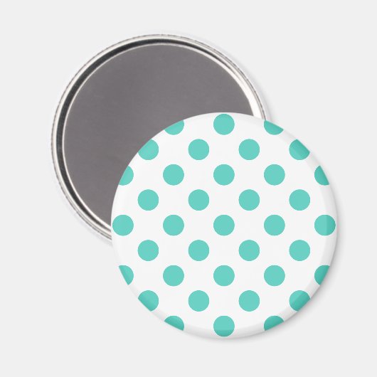 Turquoise polka dots magneet (Voorkant / Achterkant)