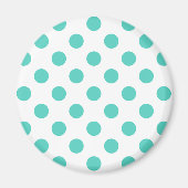 Turquoise polka dots magneet (Voorkant)