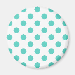 Turquoise polka dots magneet