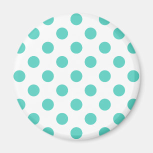 Turquoise polka dots magneet