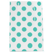 Turquoise polka dots medium cadeauzakje (Voorkant)