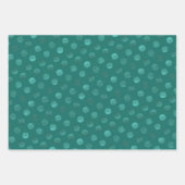 Turquoise Polka Dots Modern & Elegant Kerstmis Inpakpapier Vel (Voorkant 3)
