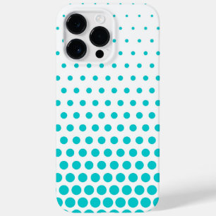 Turquoise Polka Dots Modern White Case-Mate iPhone 14 Pro Max Hoesje
