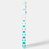 Turquoise Polka Dots Modern White Case-Mate iPhone Case (Achterkant / Rechts)