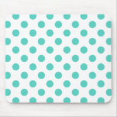 Turquoise polka dots muismat (Voorkant)
