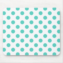 Turquoise polka dots muismat