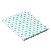 Turquoise Polka Dots Notitieblok (Schuin)