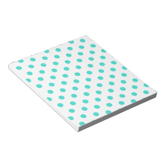 Turquoise Polka Dots Notitieblok (Schuin)