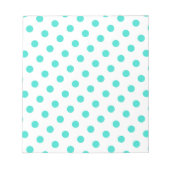 Turquoise Polka Dots Notitieblok (Voorkant)