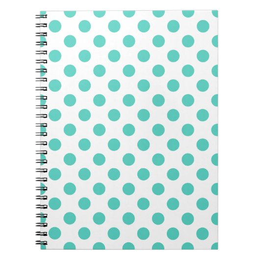 Turquoise polka dots notitieboek (Voorkant)