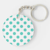 Turquoise polka dots sleutelhanger (Achterkant)