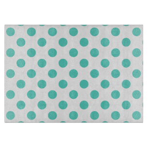 Turquoise polka dots snijplank