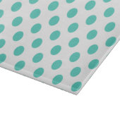 Turquoise polka dots snijplank (Hoek)