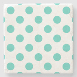 Turquoise polka dots stenen onderzetter