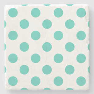 Turquoise polka dots stenen onderzetter
