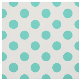 Turquoise polka dots stof