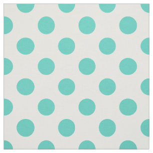 Turquoise polka dots stof