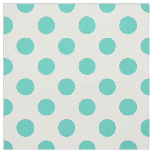 Turquoise polka dots stof (Swatch)