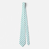 Turquoise polka dots stropdas (Voorkant)
