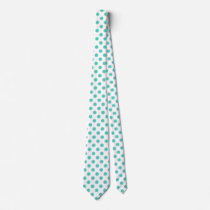 Turquoise polka dots stropdas