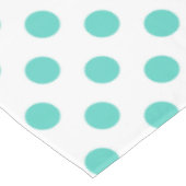 Turquoise polka dots tafelkleed (Gekanteld)
