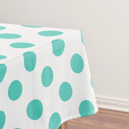 Turquoise polka dots tafelkleed (Voorbeeld)