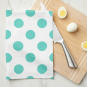 Turquoise polka dots theedoek (Quarter Fold)