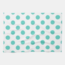 Turquoise polka dots theedoek