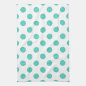 Turquoise polka dots theedoek (Verticaal)