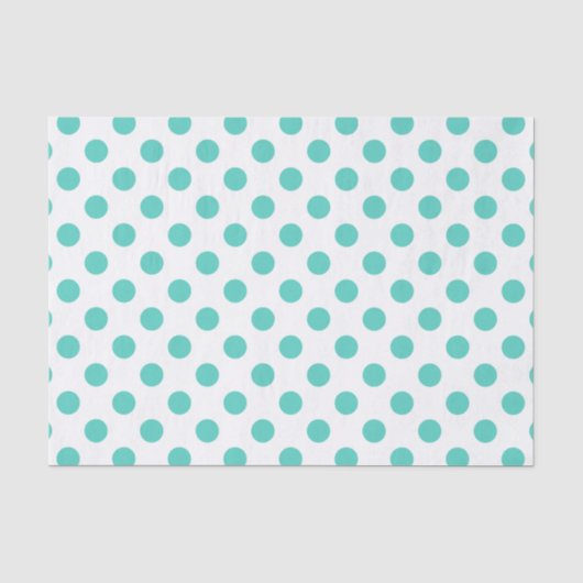 Turquoise polka dots tissuepapier (Voorkant)