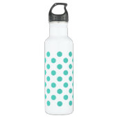 Turquoise polka dots waterfles (Voorkant)