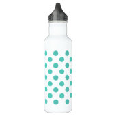 Turquoise polka dots waterfles  (Links)