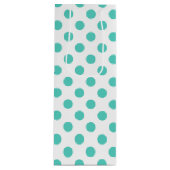 Turquoise polka dots wijn cadeautas (Voorkant)