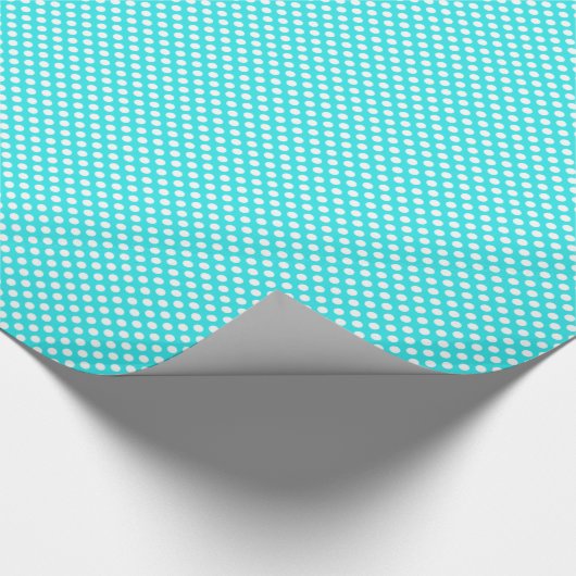 Turquoise Polka Dots Wrapping Paper Cadeaupapier (Hoek)