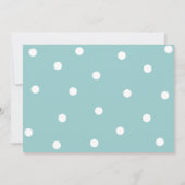  turquoise polka stippen kaart (Achterkant)