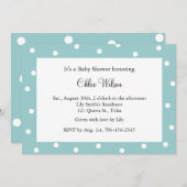  turquoise polka stippen kaart (Voorkant / Achterkant)