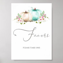 Turquoise pompoen meisje Baby shower gunsten