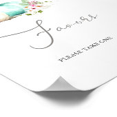 Turquoise pompoen meisje Baby shower gunsten Poster (Hoek)