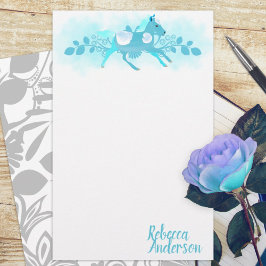 Turquoise Pony persoonlijk Briefpapier