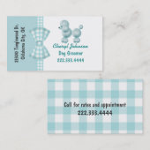 Turquoise Poodle Dog Groomer Visitekaartje (Voorkant / Achterkant)