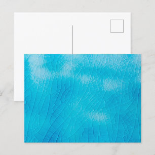Turquoise porcelain craquelure met scheurglazuur feestdagenkaart
