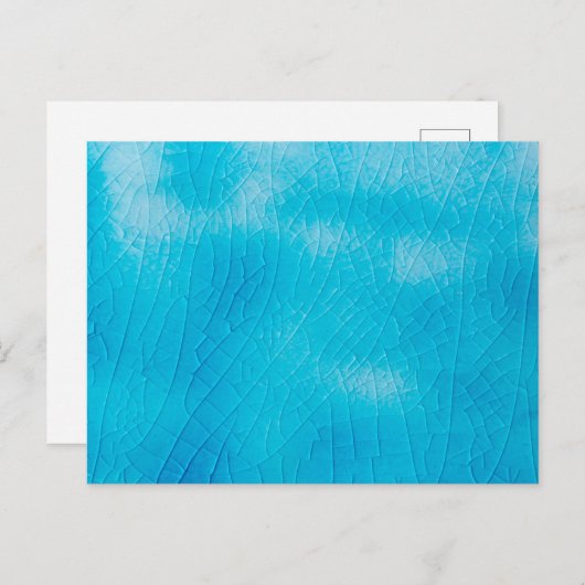 Turquoise porcelain craquelure met scheurglazuur feestdagenkaart (Voorkant / Achterkant)