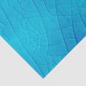 Turquoise porcelain craquelure met scheurglazuur tissuepapier (Detail)