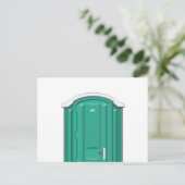Turquoise Portable Toilet Briefkaart (Staand voorkant)