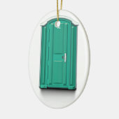 Turquoise Portable Toilet Keramisch Ornament (Links)