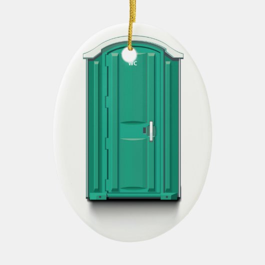 Turquoise Portable Toilet Keramisch Ornament (Voorkant)